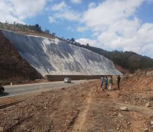 slope protection in a highway in Meghalaya